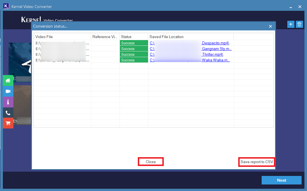 Enregistrer les rapports dans un fichier CSV