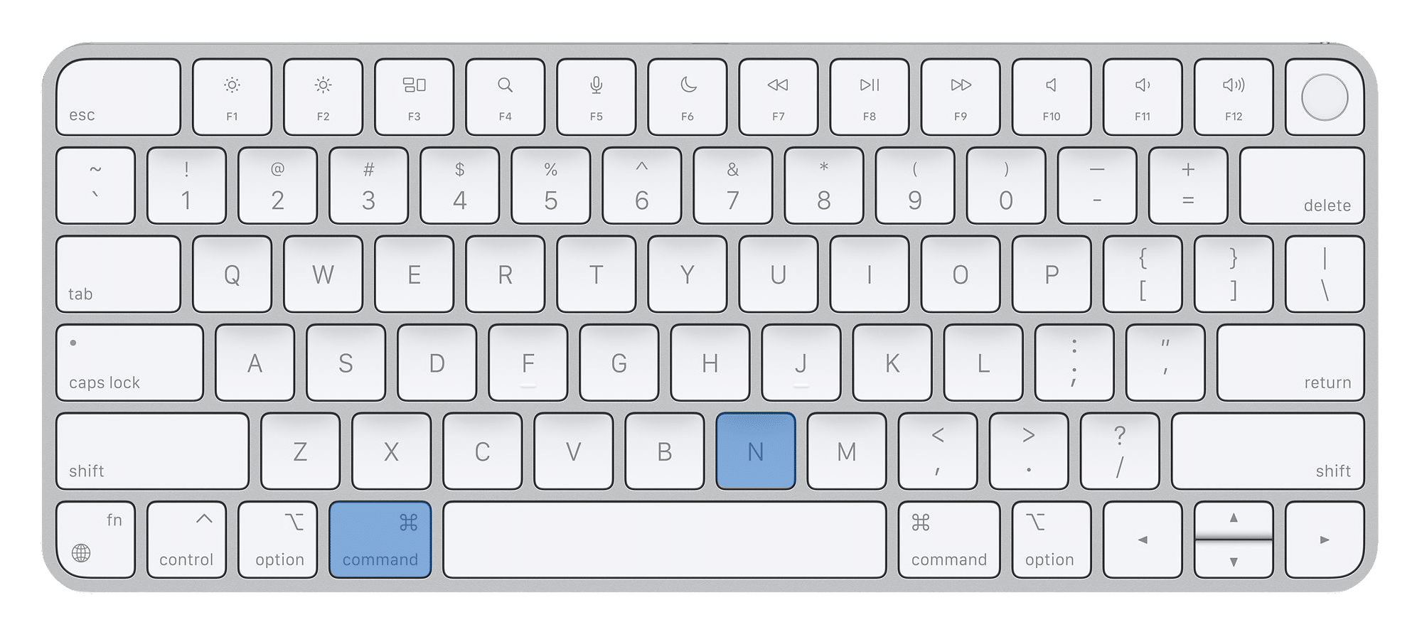 Le clavier Apple montrant le raccourci pour ouvrir le Finder