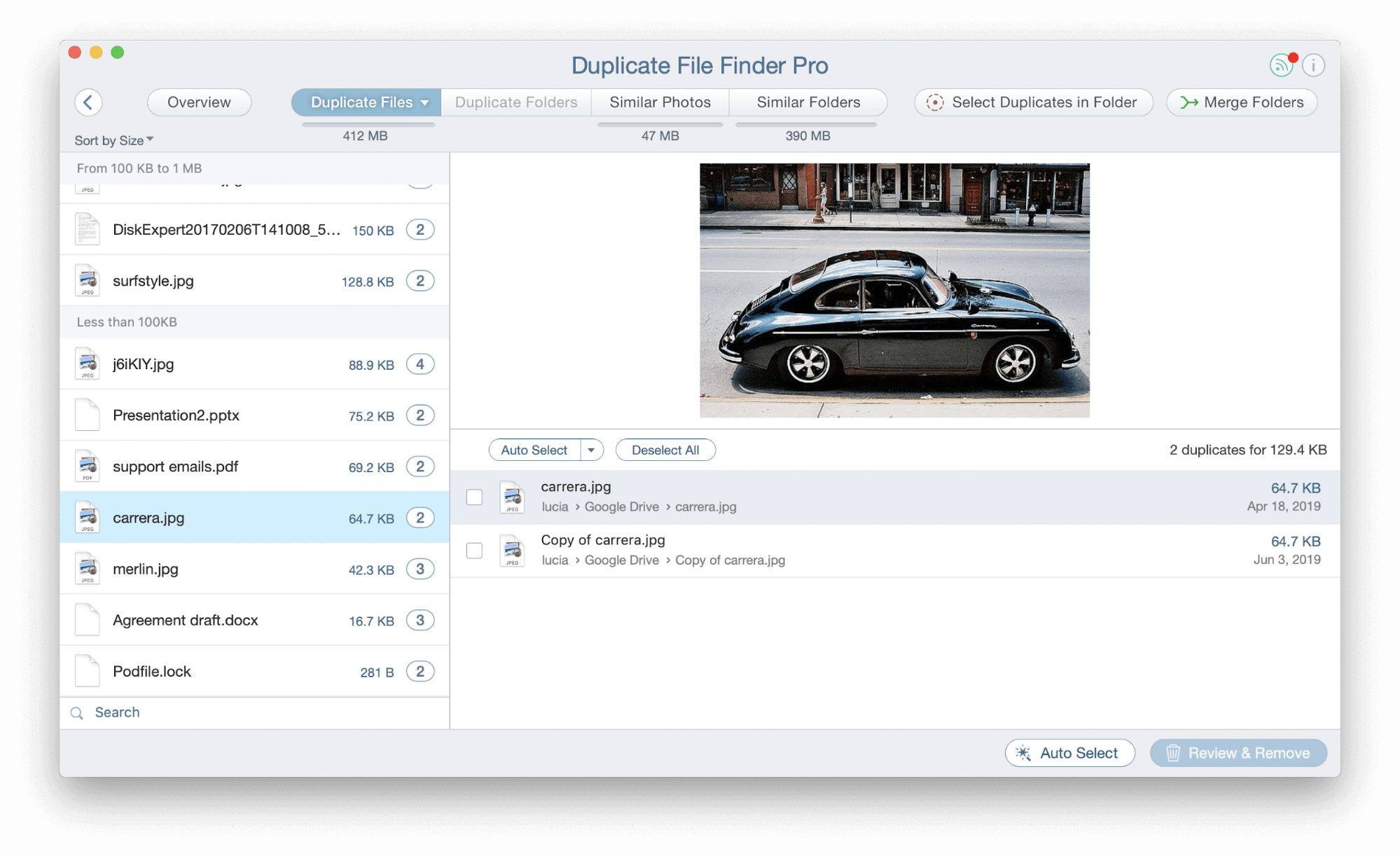 Fichiers en double dans le lecteur Backup and Sync