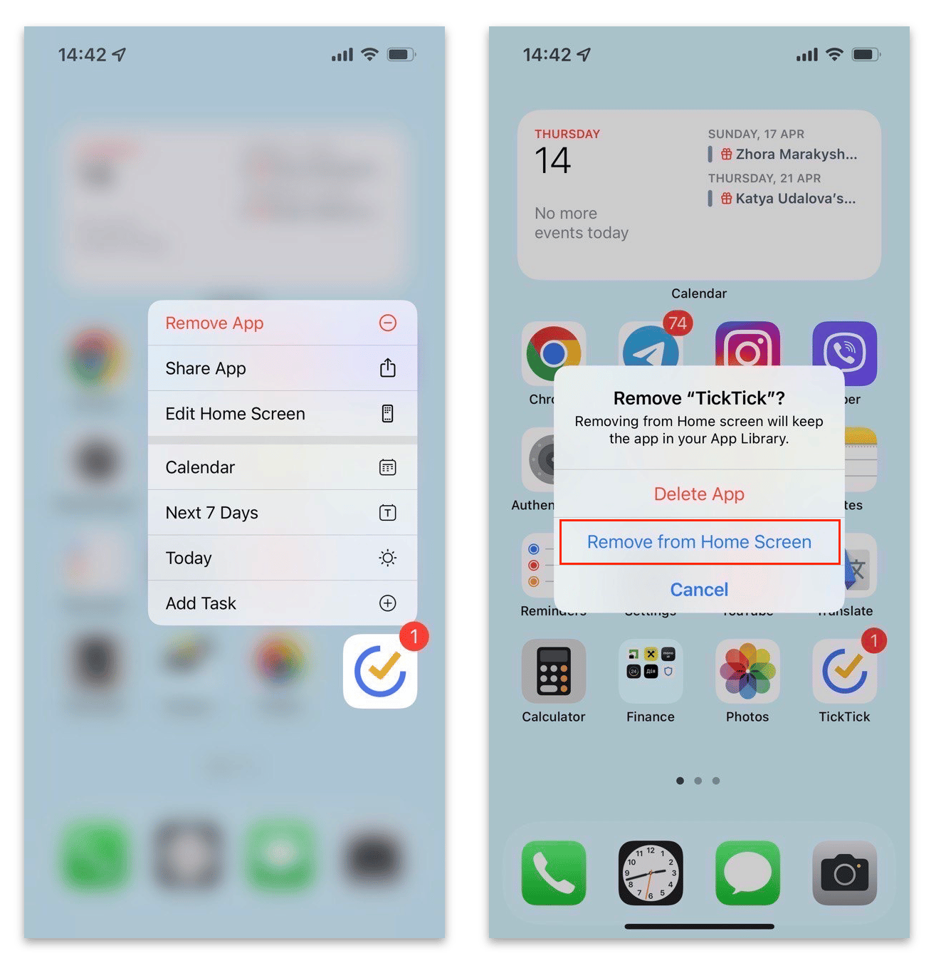 supprimer une application de l'écran d'accueil de l'iPhone