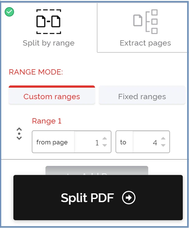 Pages PDF séparées