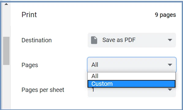 Pages PDF séparées