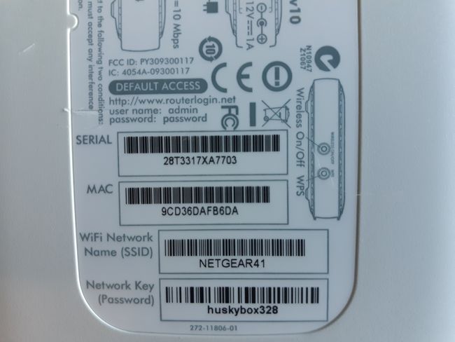 User name and password on a Netgear router