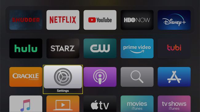 The Settings app on an Apple TV