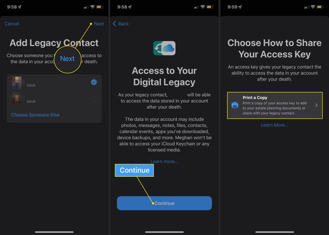 Designating a contact for Apple Digital Legacy