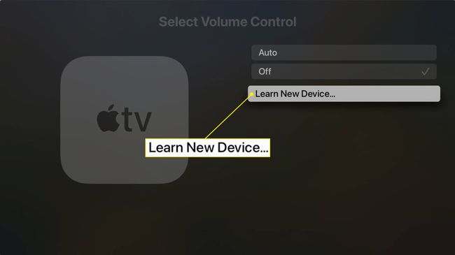 Learn New Device highlighted on Apple TV