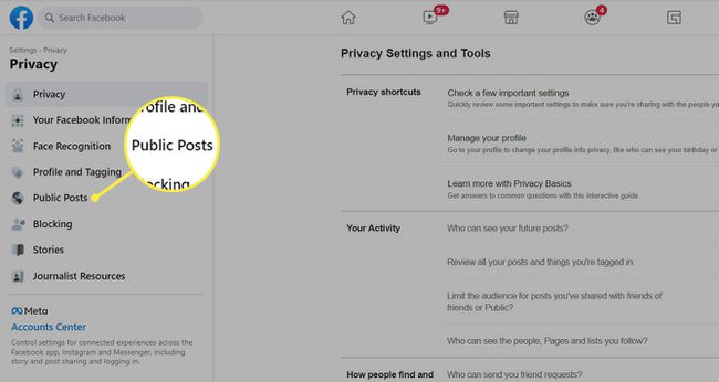 Public Posts in Facebook privacy settings