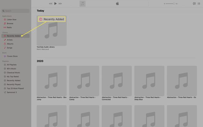 Find recently imported files in the Music app on the Mac in the Recently Added section from the sidebar.