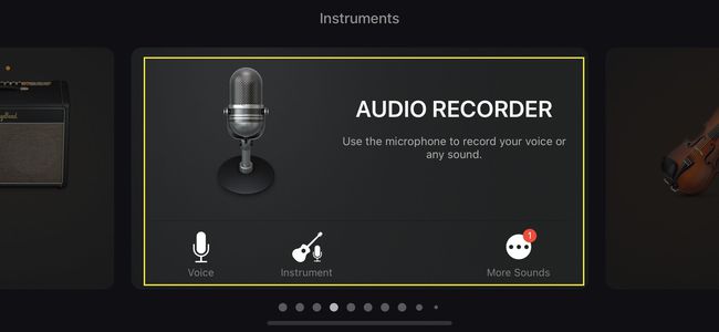 Audio Recorder feature in Garageband on an iPhone