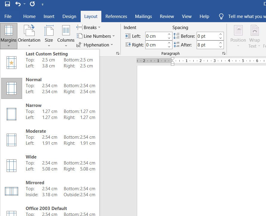 Comment faire une page en format paysage dans un document MS Word ?