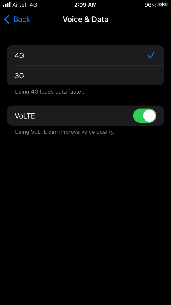 Missing 5G Option