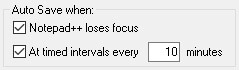 pick auto save time option in notepad 