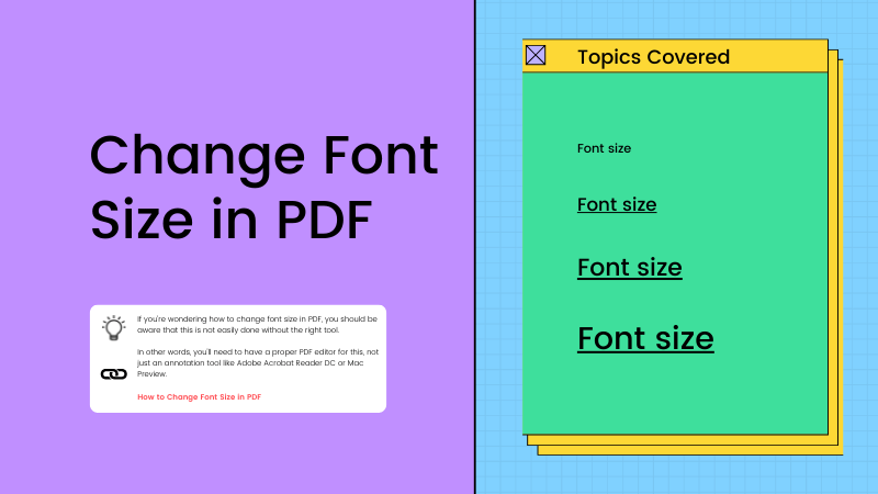 how to change font size in pdf