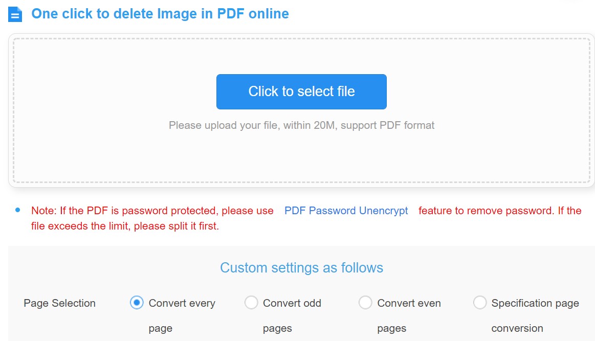 remove images from pdf online