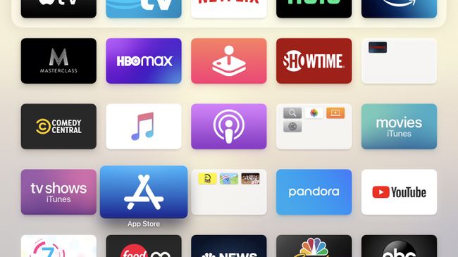 Screenshot of Apple TV homescreen