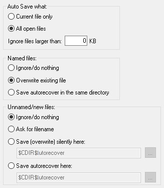 other auto save options in notepad 