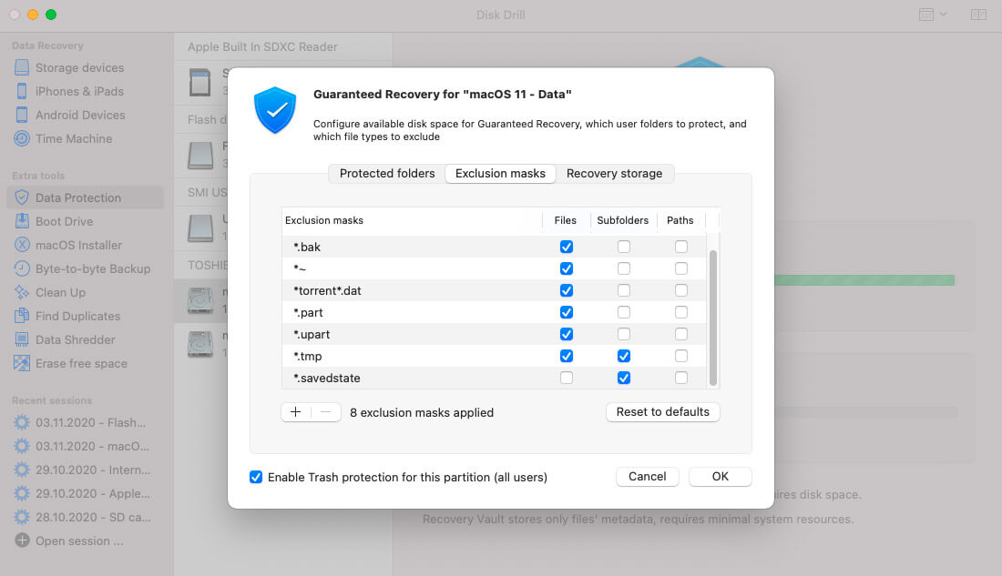 Recover protected data