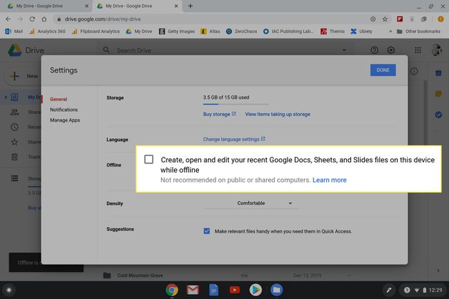 How to enable offline files on Chromebook.