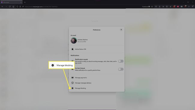 Manage Blocking in Facebook Messenger Preferences