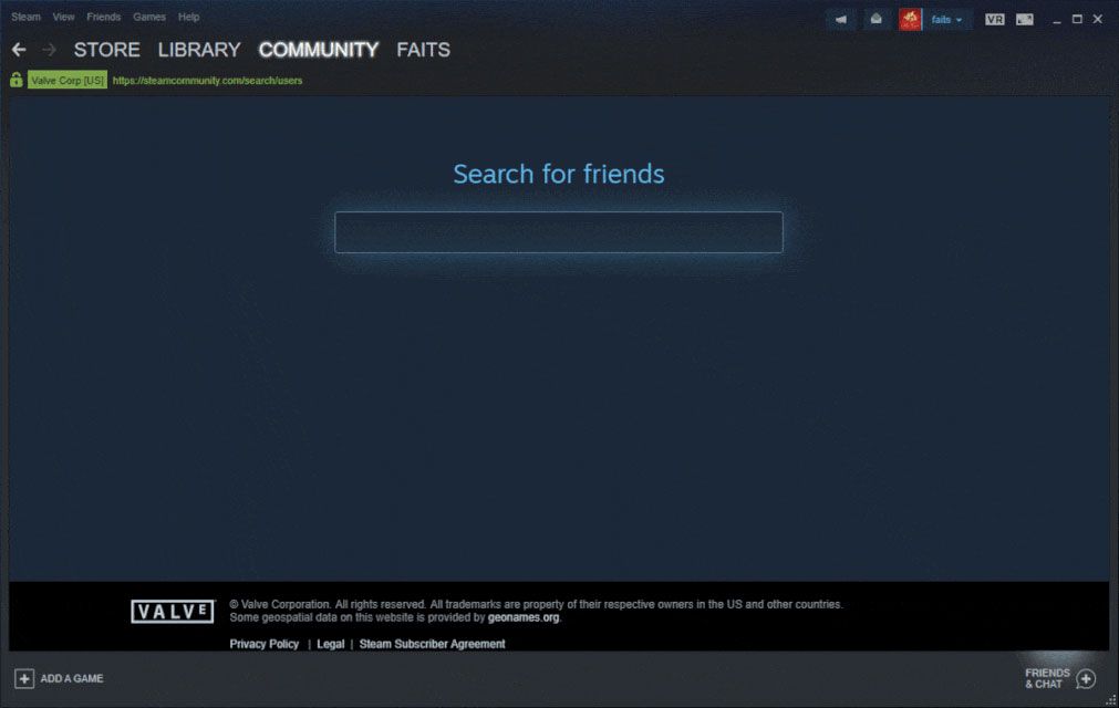 Enter your friend's ID in the search box