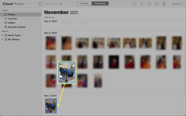 Selected photo in iCloud Photos