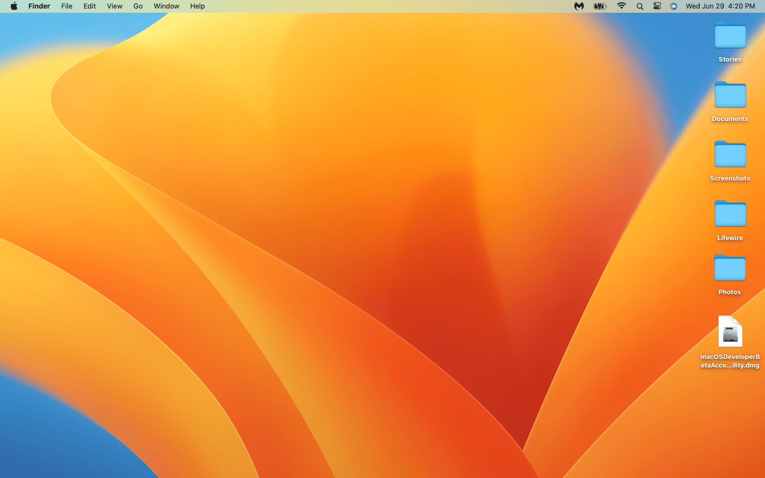 The macOS Ventura desktop.