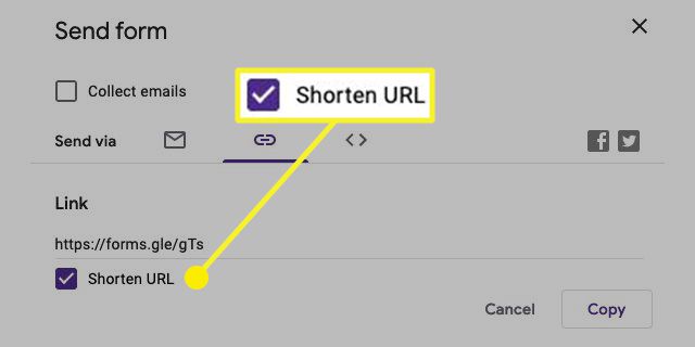 Shorten URL option in Google Forms