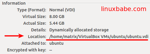 virtual disk location