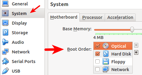 virtualbox boot order