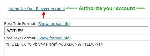 authorize blogger account