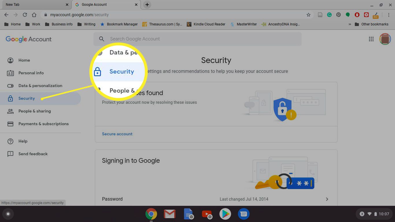 Chrome Security page