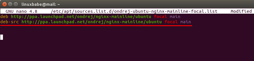 debian ubuntu enable nginx source code repository