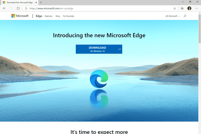 Microsoft Edge download page