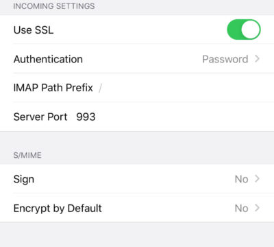 ios mail enforce SSL encryption