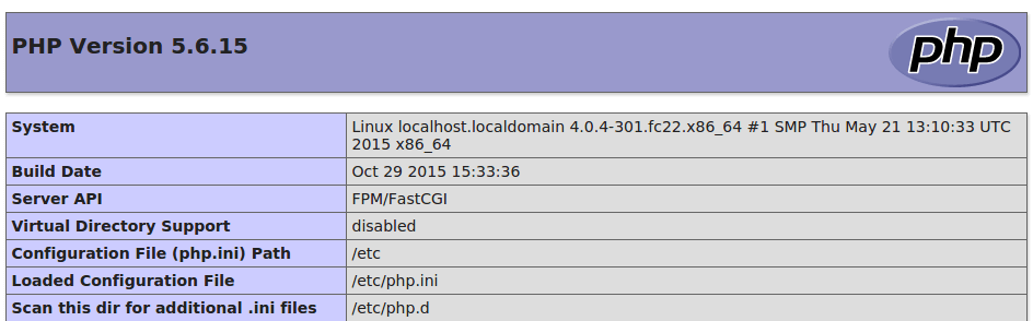 phpinfo