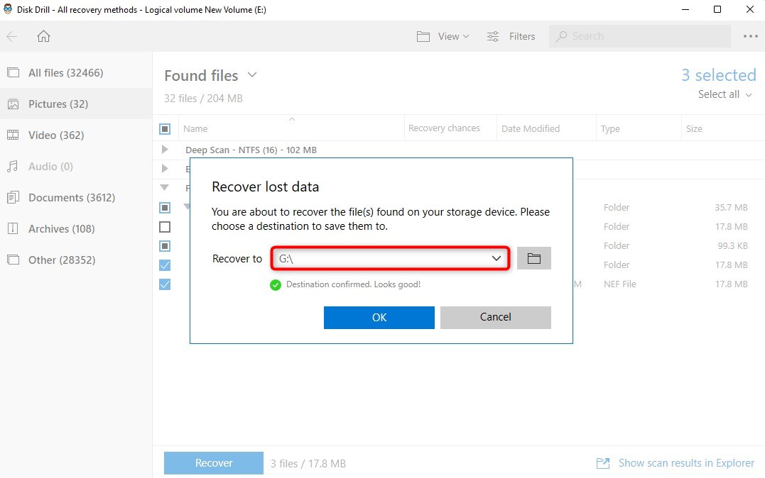 selecting a recovery location