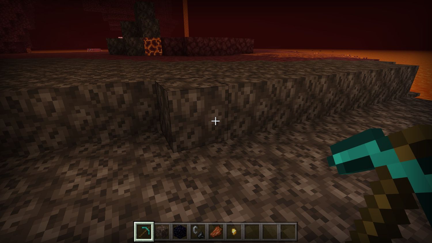 Mining Soul Sand in the Nether in Minecraft