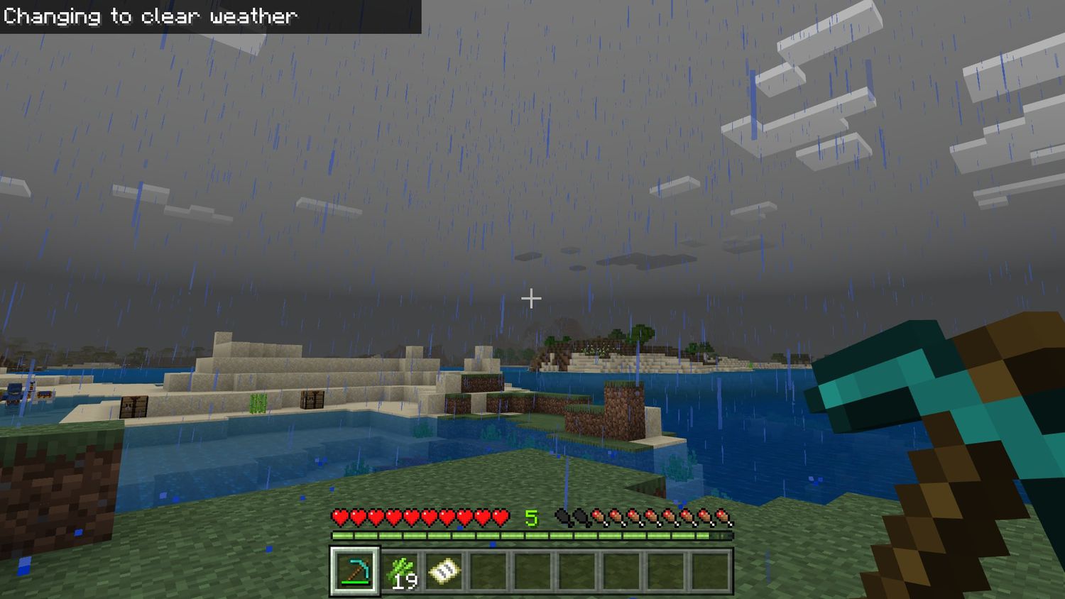 Changing to Clear weather in Minecraft