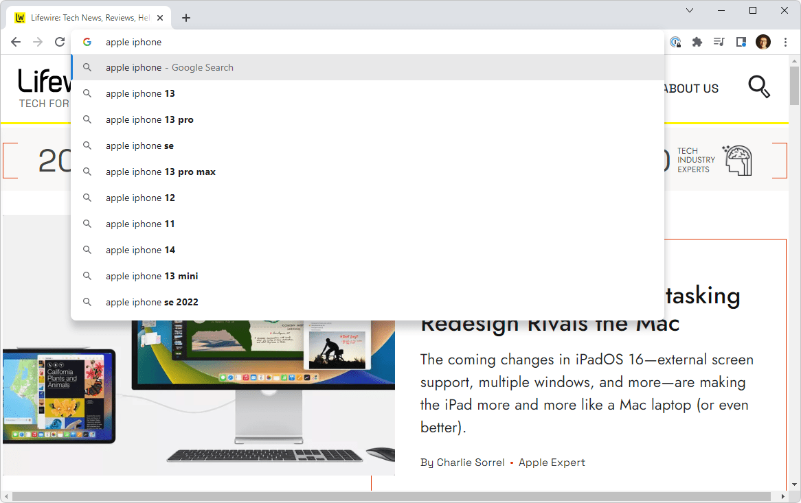 Chrome navigation bar 