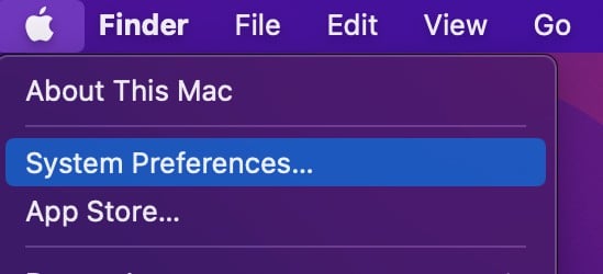 apple menu system preferences