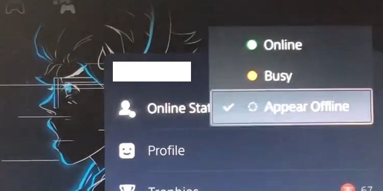 change online status ps5 a