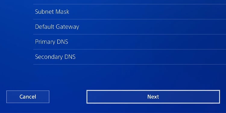 ip settings manual ps4