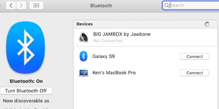 macos bluetooth menu