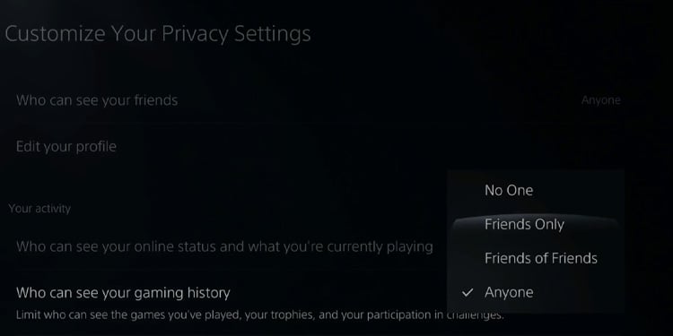 ps5 privacy settings