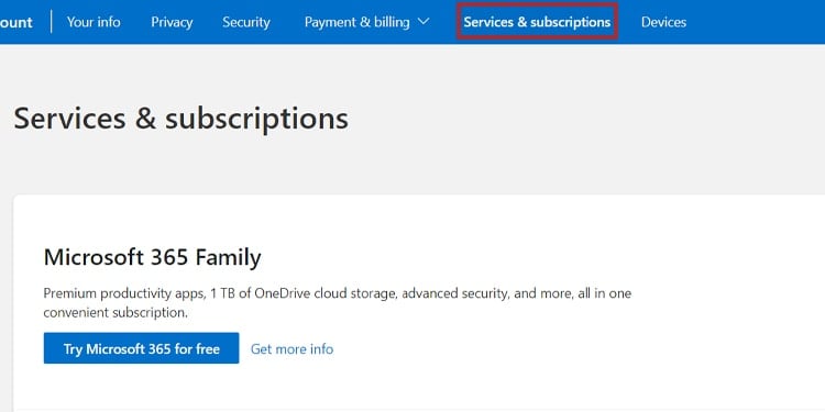 services and subscriptions