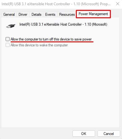 turn off USB power supply