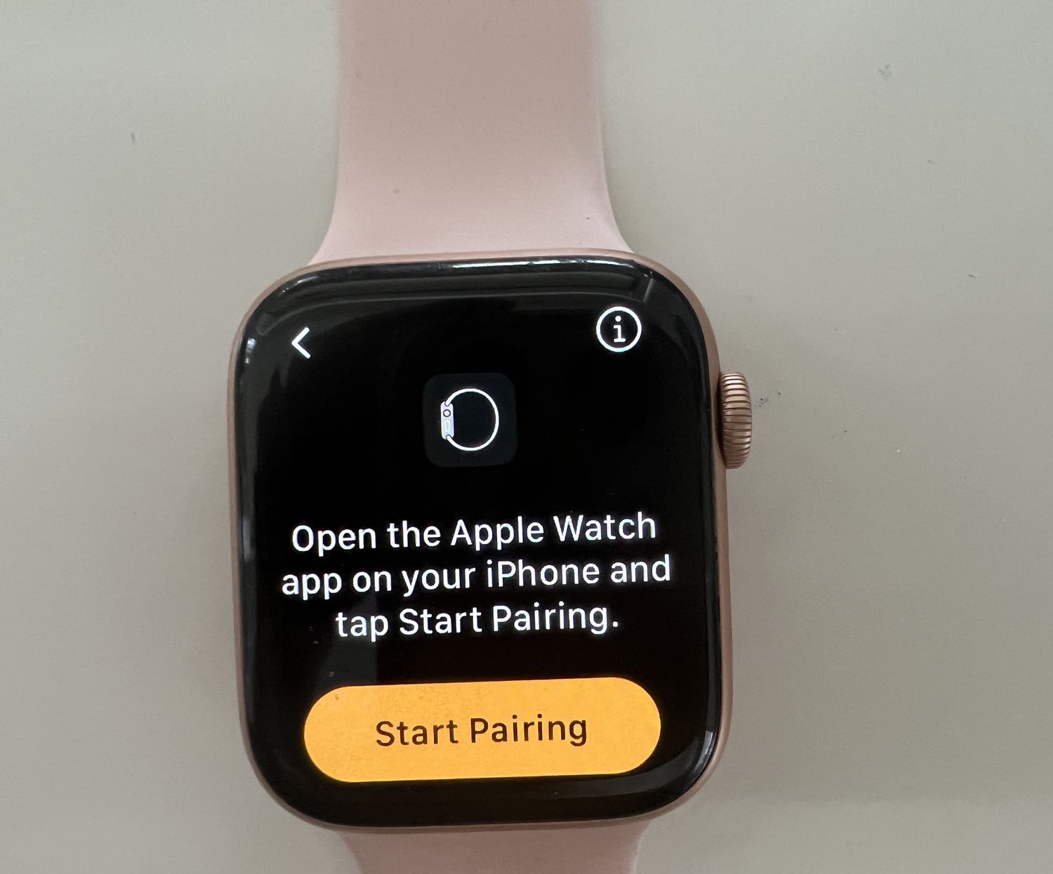 Start Pairing on Apple Watch