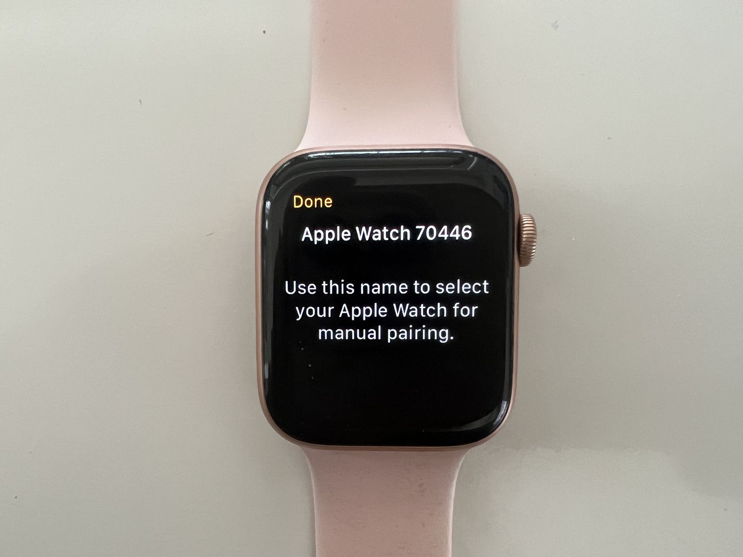 Apple Watch with pairing message