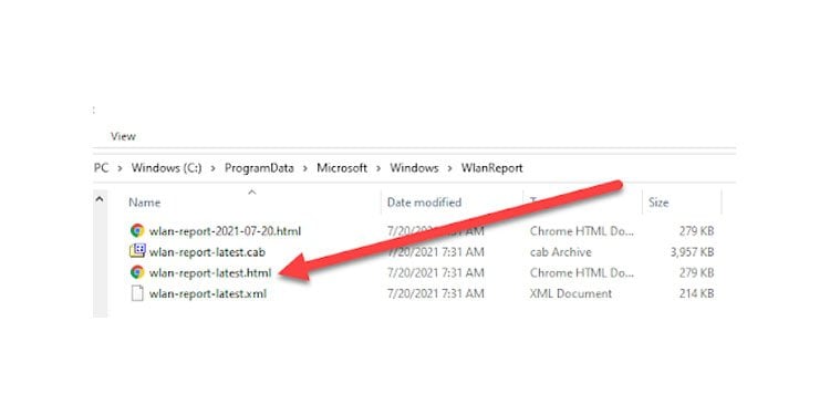 Windows WLAN Report html