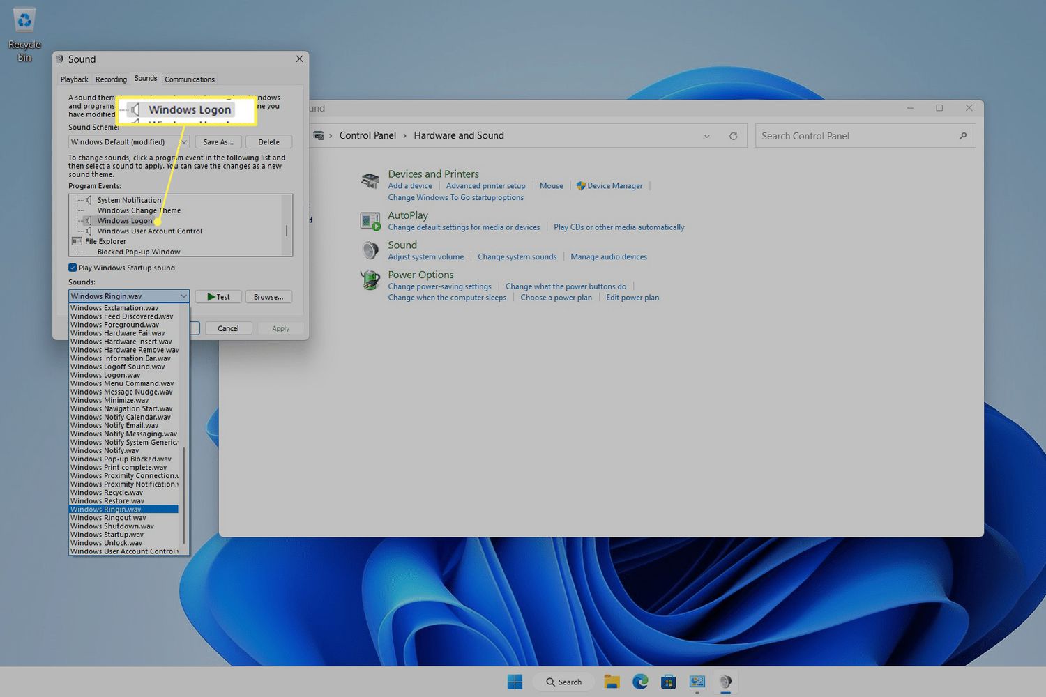 Windows Logon sound changer in Windows 11